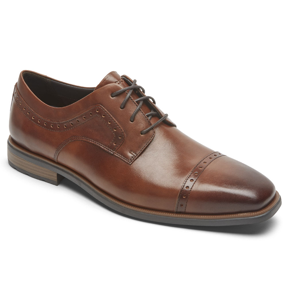 Rockport Oxfords For Mens Brown - Farrow Cap Toe - UE7093215